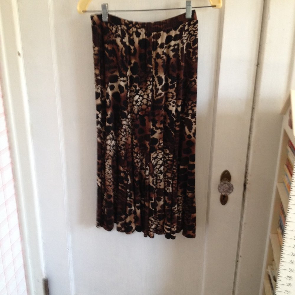 Chico's Travelers Skirt Sz 0 Animal Print Flare